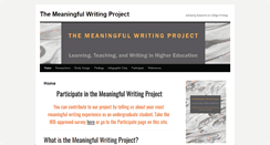 Desktop Screenshot of meaningfulwritingproject.net